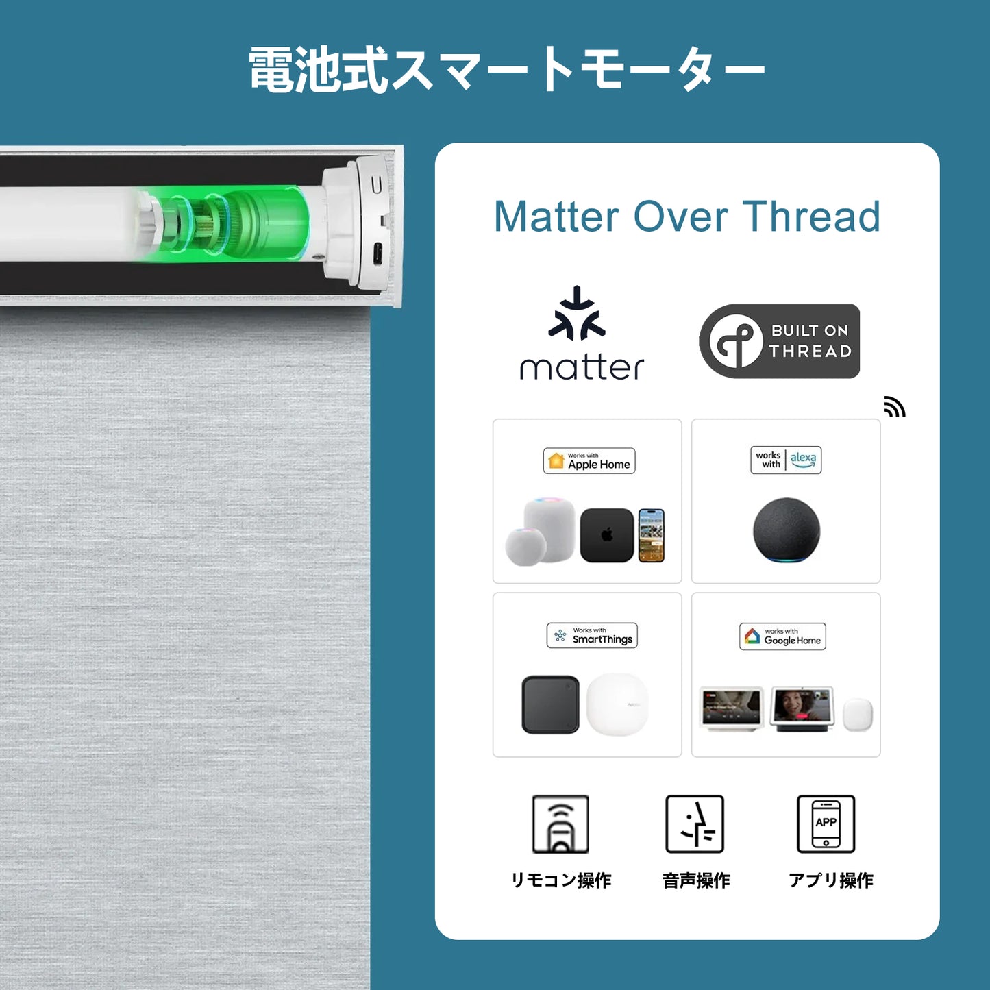 SmartWings 電動ロールスクリーン 遮光率50%  PVCフリー サンスクリーン