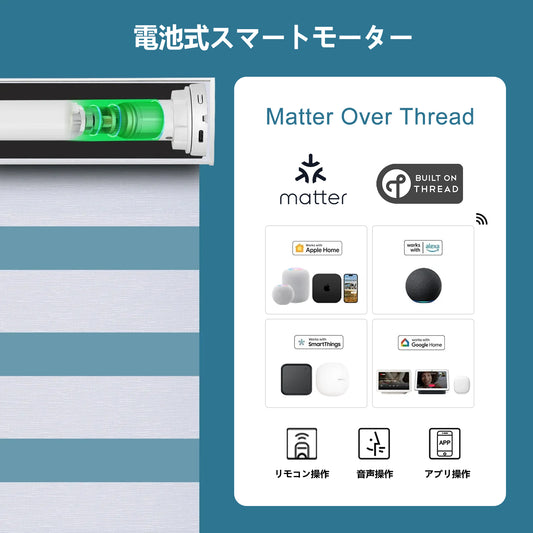 SmartWings 電動式調光ロールスクリーン 遮光率60% ゼブラ75mm  エロイーズ（Eloise）