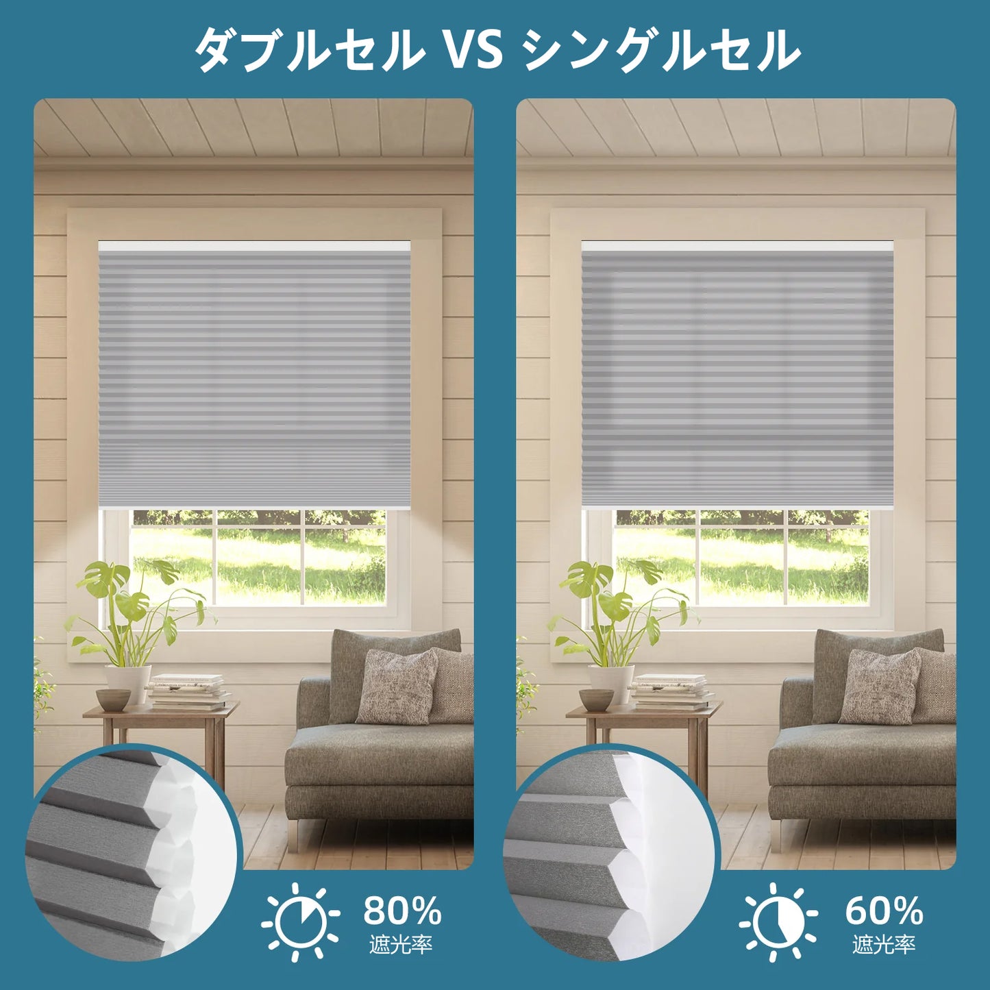 SmartWings 電動式ハニカムスクリーン 半遮光 ノワ（Nowa）